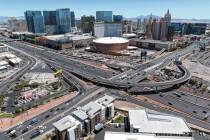 An aerial view of the Interstate 15/Tropicana Avenue interchange on Tuesday, May 31, 2022, in L ...