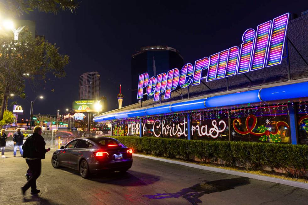 An exterior view of the Peppermill on Tuesday, Dec. 13, 2022, in Las Vegas. (Chase Stevens/Las ...