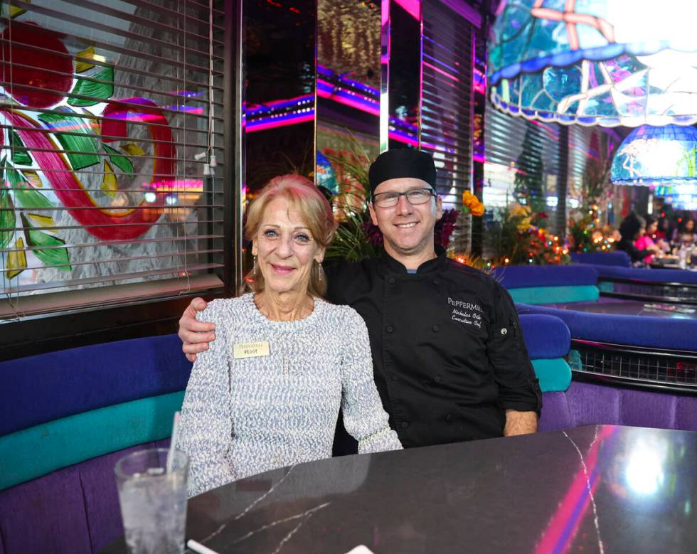 Peggy Orth, general manager of the Peppermill, poses for a picture with her son, Nicholas Orth, ...