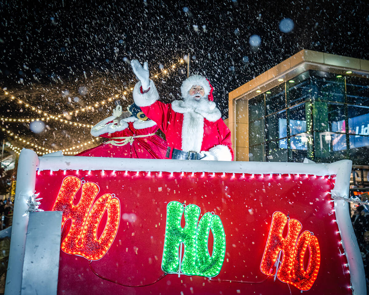 Santa makes his usual appearance at the Downtown Summerlin Holiday Parade. (Howard Hughes Corp.)