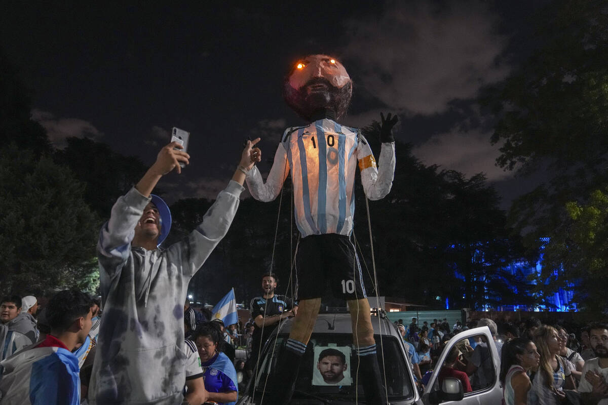 Fans waits for the arrival of the Argentine soccer team that won the World Cup outside the AFA ...