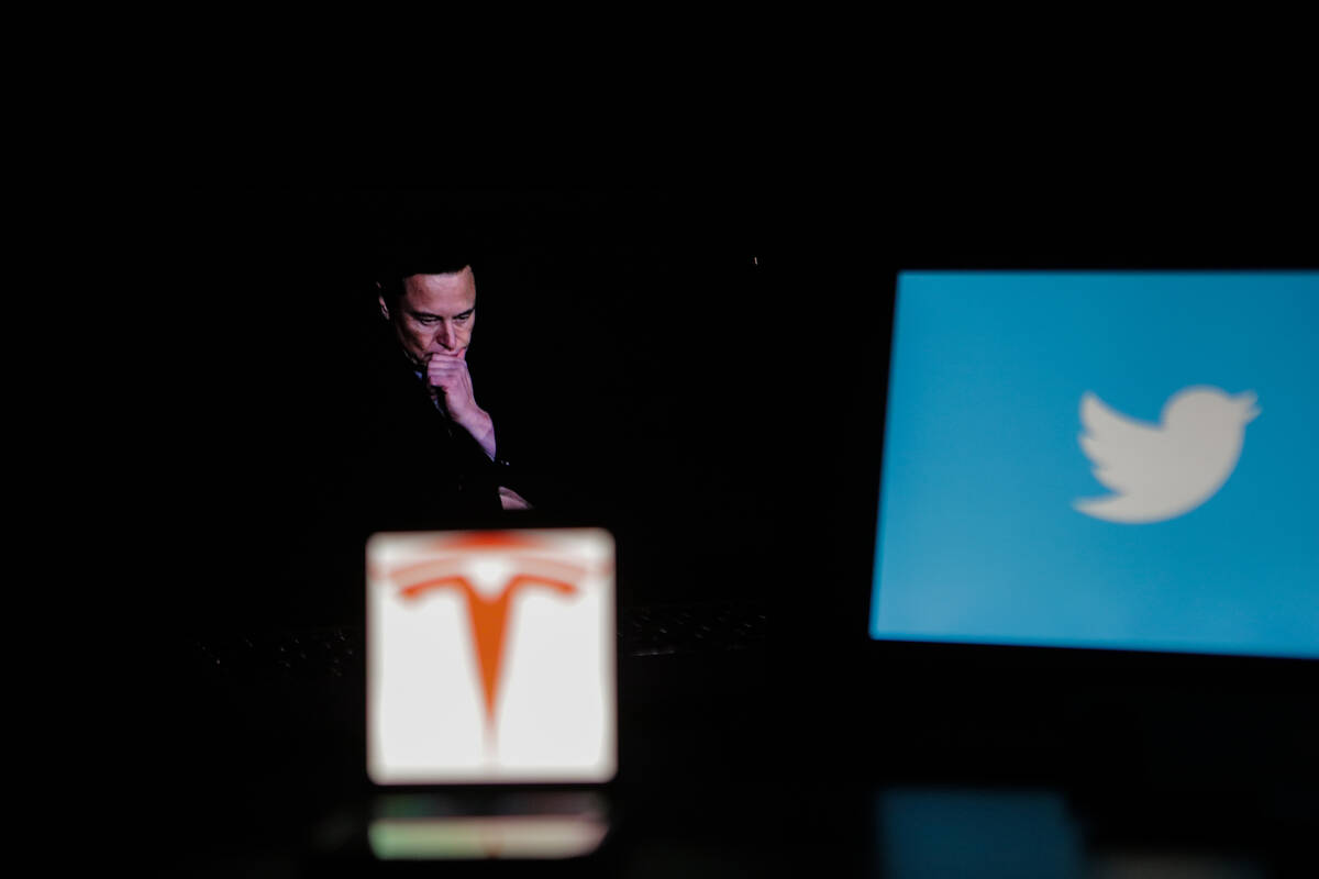 Elon Musk, owner of the social networking app Twitter, on Nov. 5, 2022. (Muhammad Ata/IMAGESLIV ...