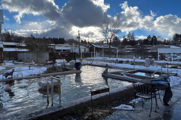A shot of Lava Hot Springs Inn's pool on a sub-freezing afternoon on Wednesday, Dec. 21, 2022. ...