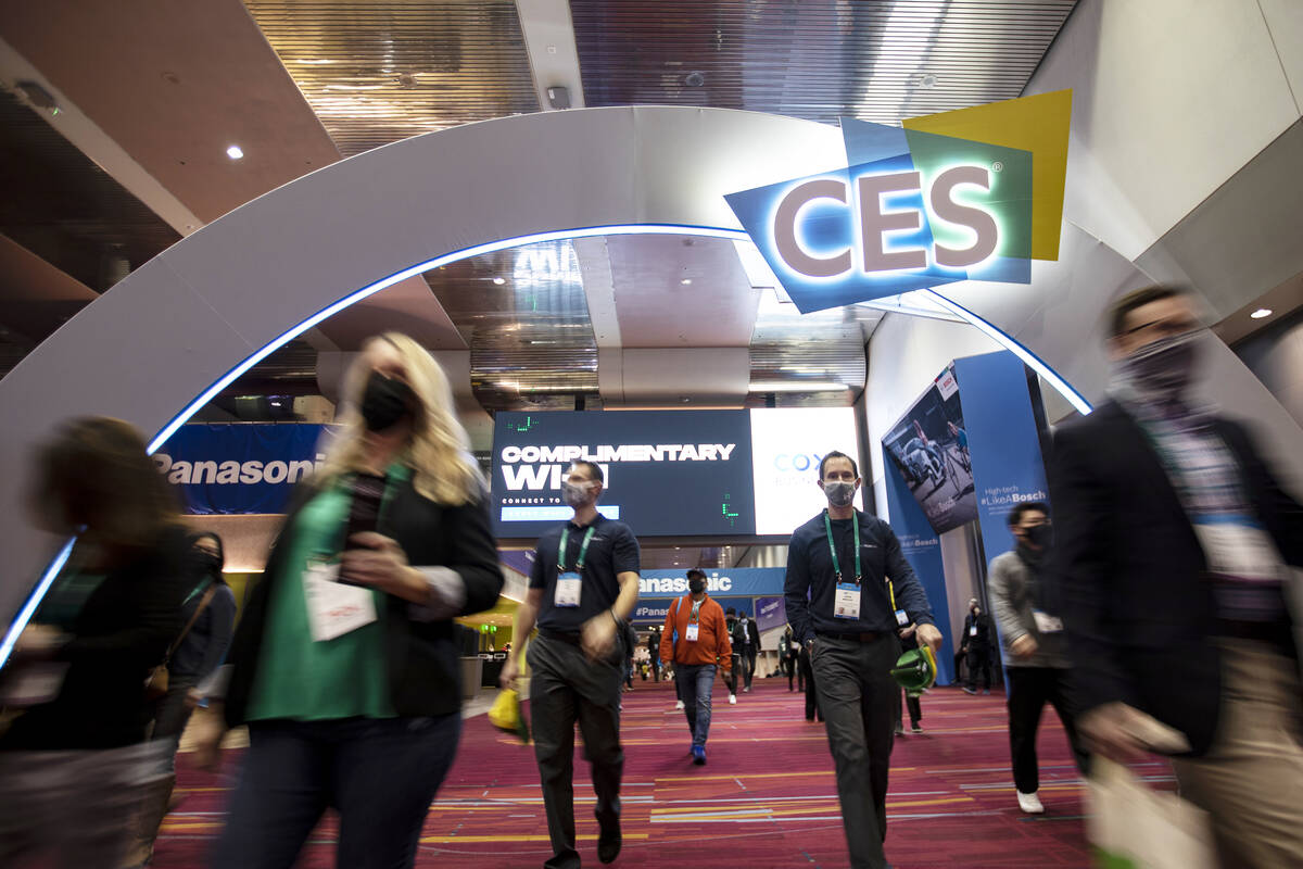 Convention attendees walk through the Las Vegas Convention Center during the third day of the C ...