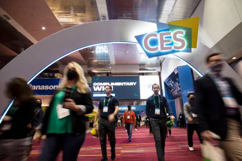 Convention attendees walk through the Las Vegas Convention Center during the third day of the C ...
