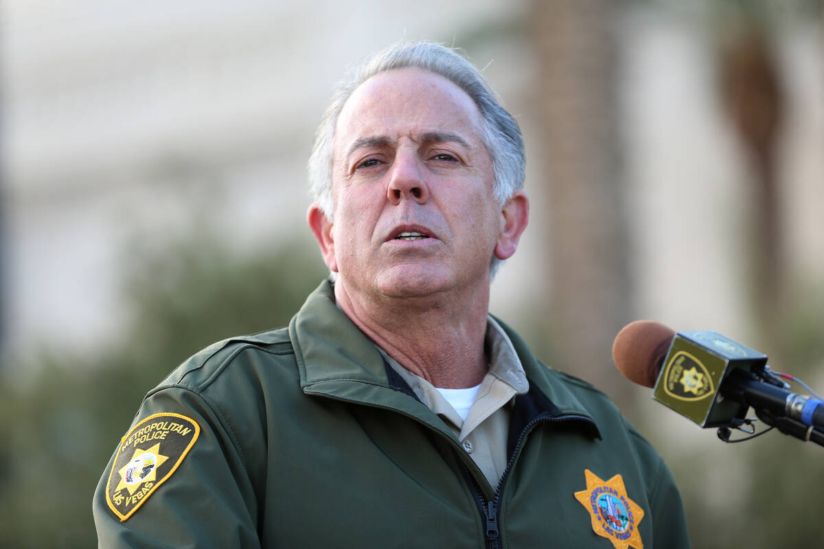 Clark County Sheriff Joe Lombardo speaks during a news conference on preparations for the upcom ...