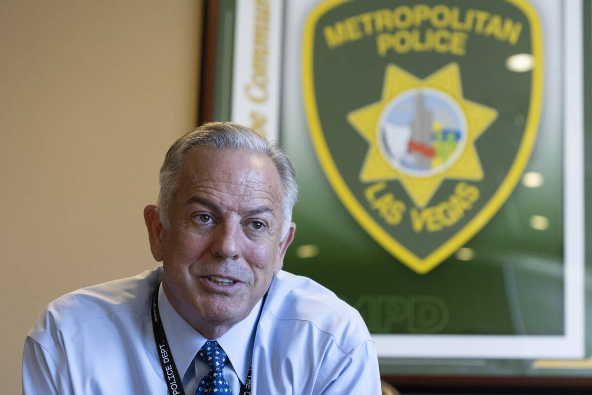 Sheriff Joe Lombardo is interviewed at Metropolitan Police Department headquarters in Las Vegas ...