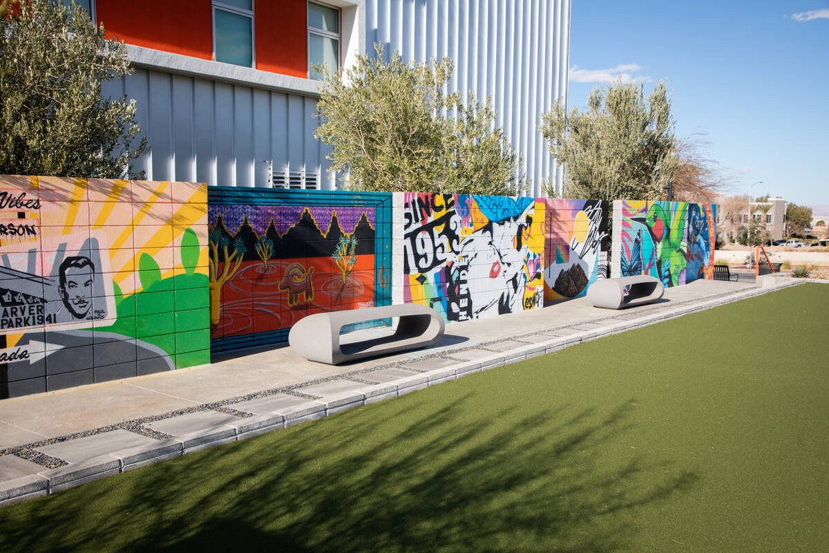 The bocce court, with colorful murals, at Azzurra Cucina Italiana, set to open in February 2023 ...