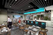 A rendering of the interior of Azzurra Cucina Italiana, set to open in February 2023 on South W ...