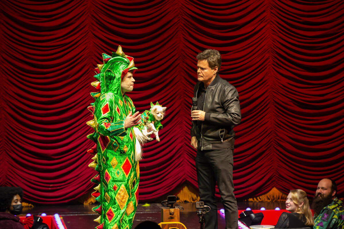 Piff The Magic Dragon (left) and Donny Osmond are shown at Flamingo Showroom during the 15th bi ...
