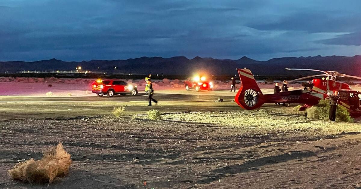 A photo posted to the City of Boulder City, NV, Facebook page on Dec. 27, 2022, shows a helicop ...