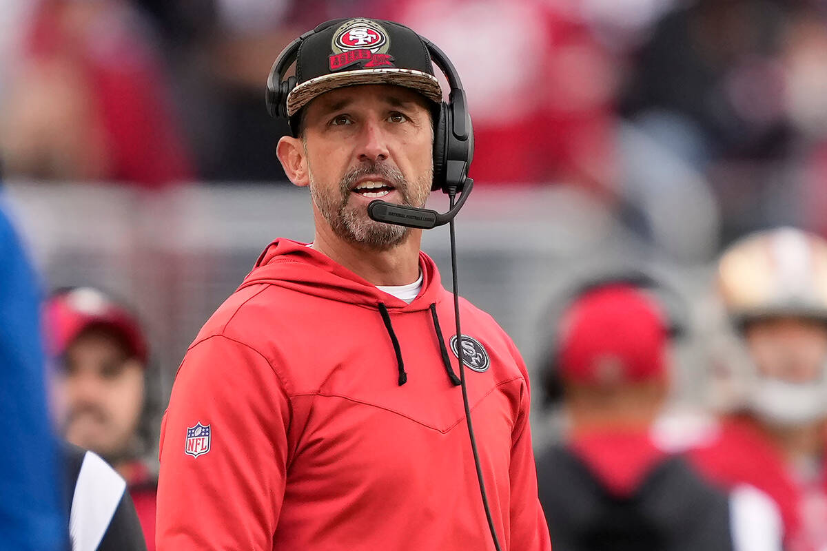 San Francisco 49ers head coach Kyle Shanahan during an NFL football game against the Tampa Bay ...