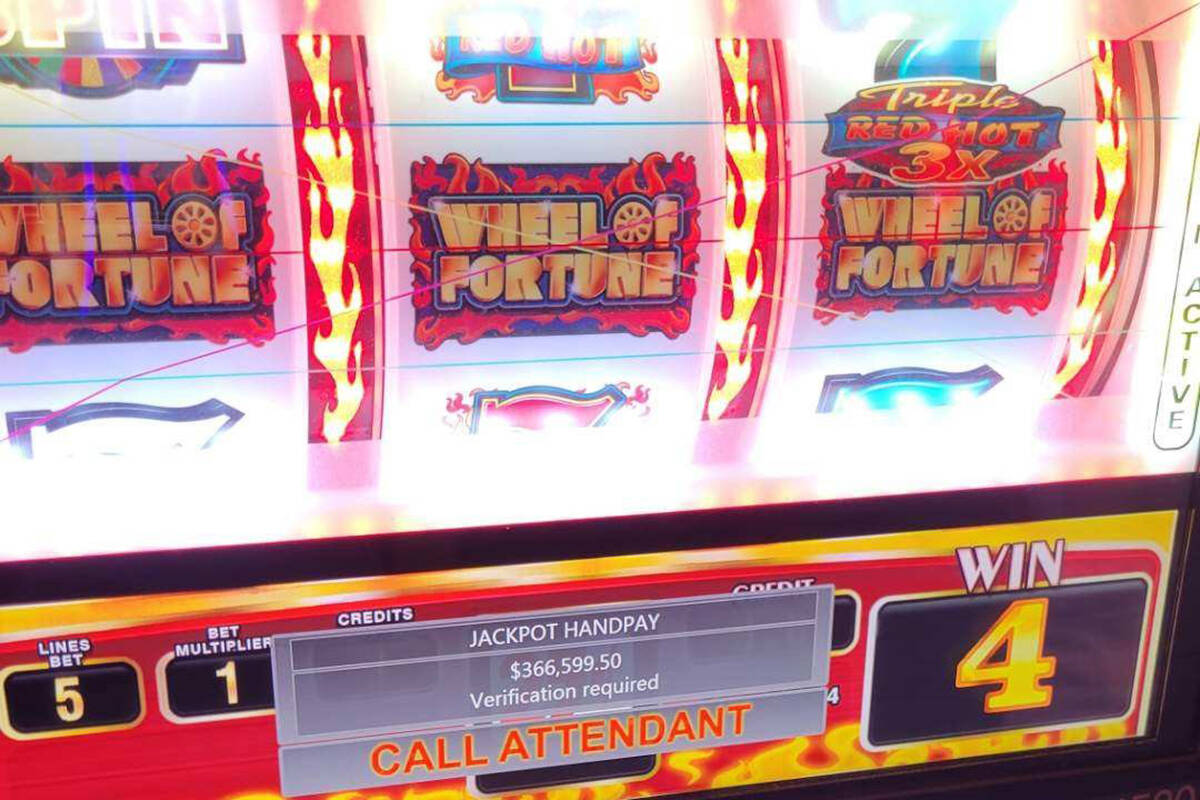 A slots player at The Venetian won $366,599.50 on the Wheel of Fortune Gold Spin Triple Red Hot ...