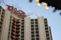 The Plaza hotel-casino in Las Vegas, Thursday, July 1, 2021. (Erik Verduzco / Las Vegas Review- ...