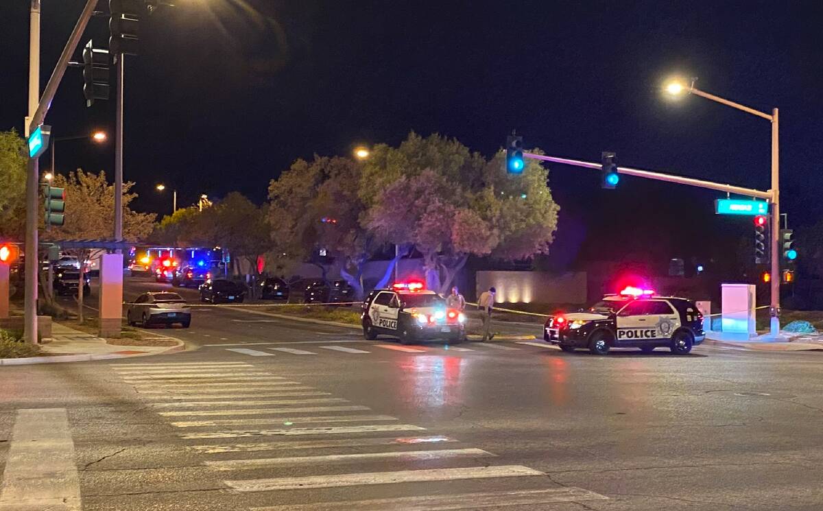 Las Vegas police shot a man carrying a firearm in the 10000 block of Angel Dreams Avenue on Fri ...