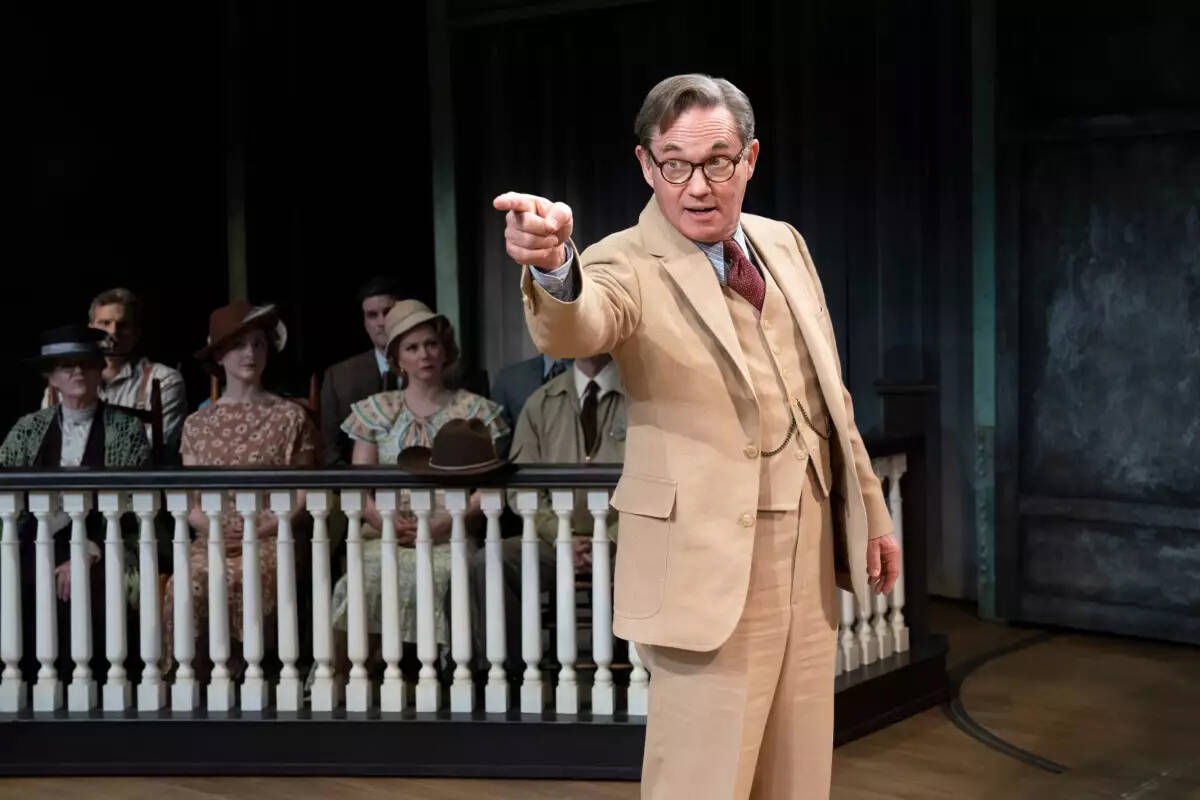 Richard Thomas as Atticus Finch in a courtroom scene from Aaron Sorkin's stage adaptation of &q ...