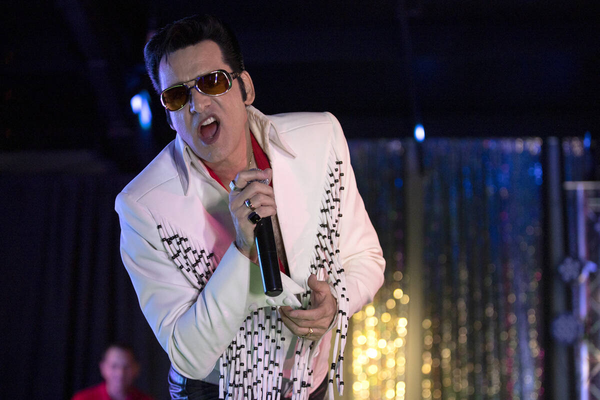 Vegas Elvis Tribute Artist Steve Connolly performs during his "Spirit Of The King" sh ...