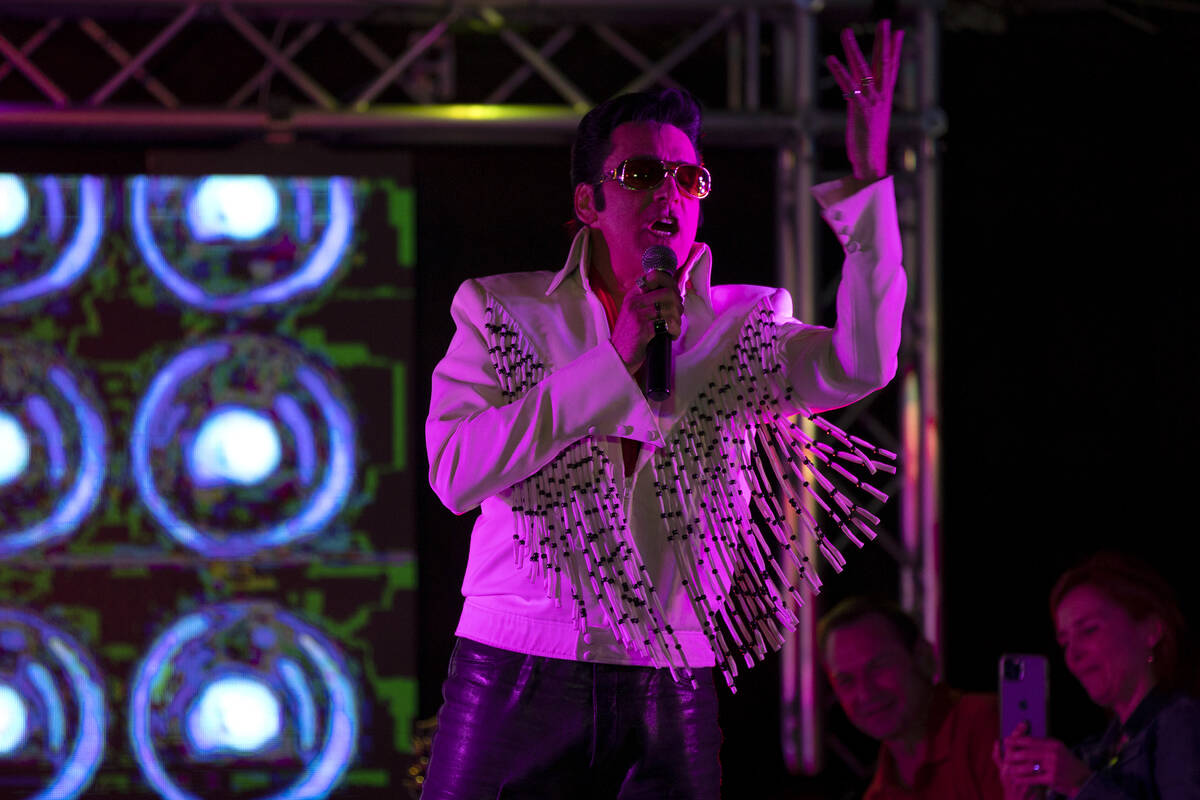 Vegas Elvis Tribute Artist Steve Connolly performs during his "Spirit Of The King" sh ...