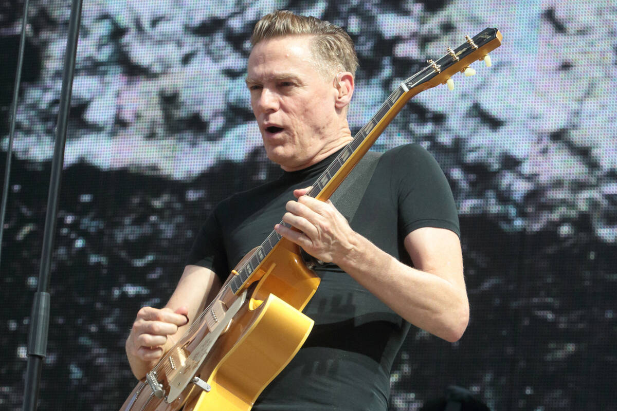 Singer-songwriter Bryan Adams performs in concert during his “Reckless - 30th Anniversar ...