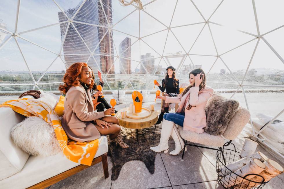 Resorts World on the Las Vegas Strip is offering private cocktail igloos through Feb. 11, 2023, ...