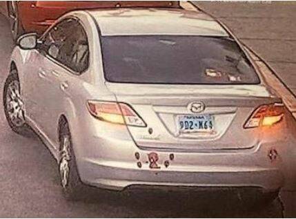 Las Vegas police released this photo of a 2009 silver Mazda 6 with a Nevada license plate of 90 ...