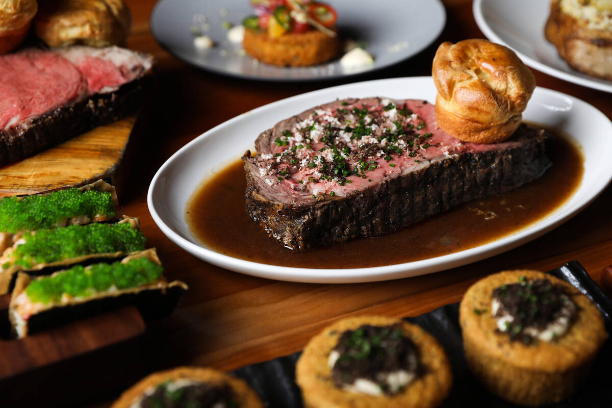 The duck fat prime rib at Michael Mina’s StripSteak at Mandalay Bay in Las Vegas, Wednes ...