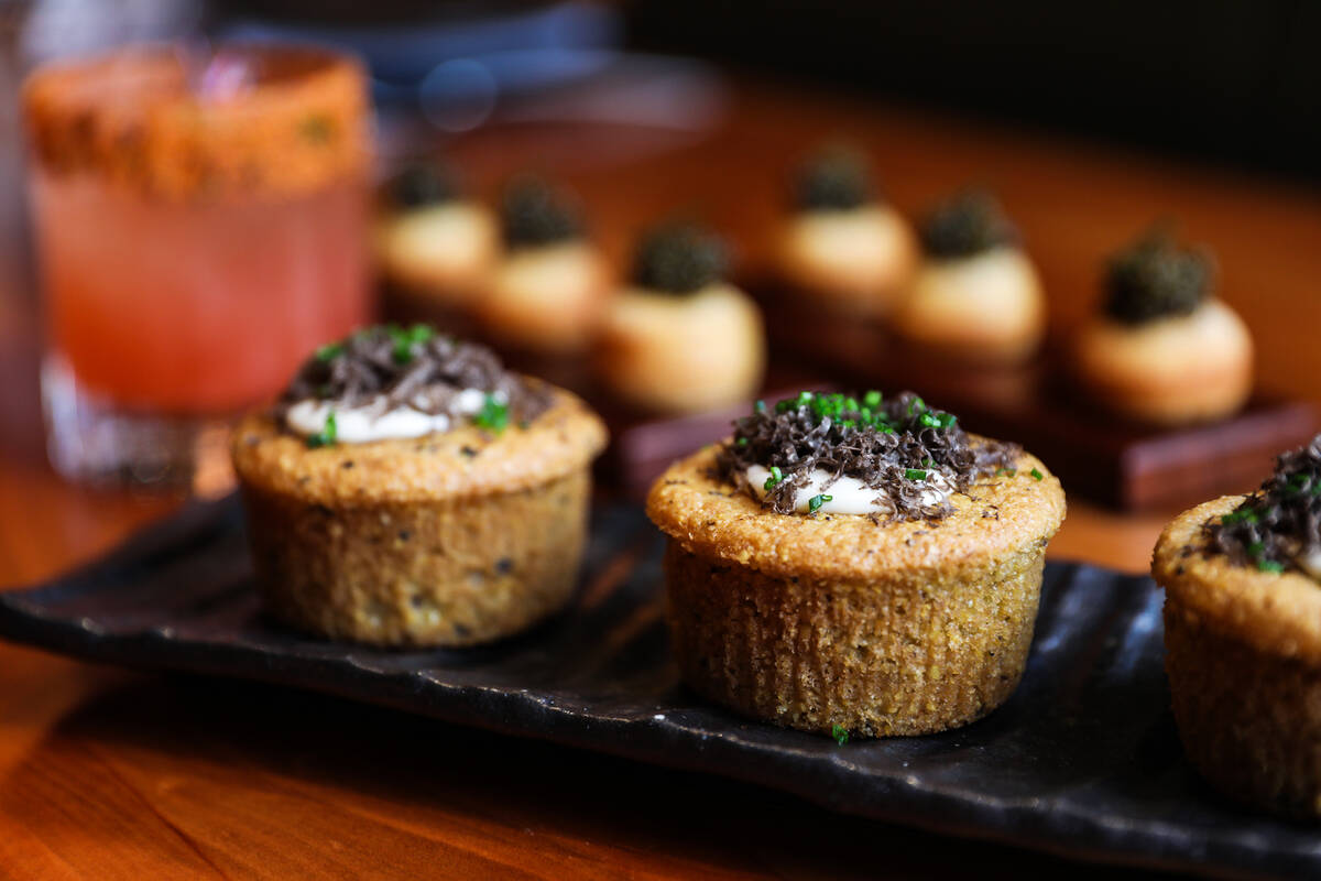 Truffle corn bread at Michael Mina’s StripSteak at Mandalay Bay in Las Vegas, Wednesday, ...