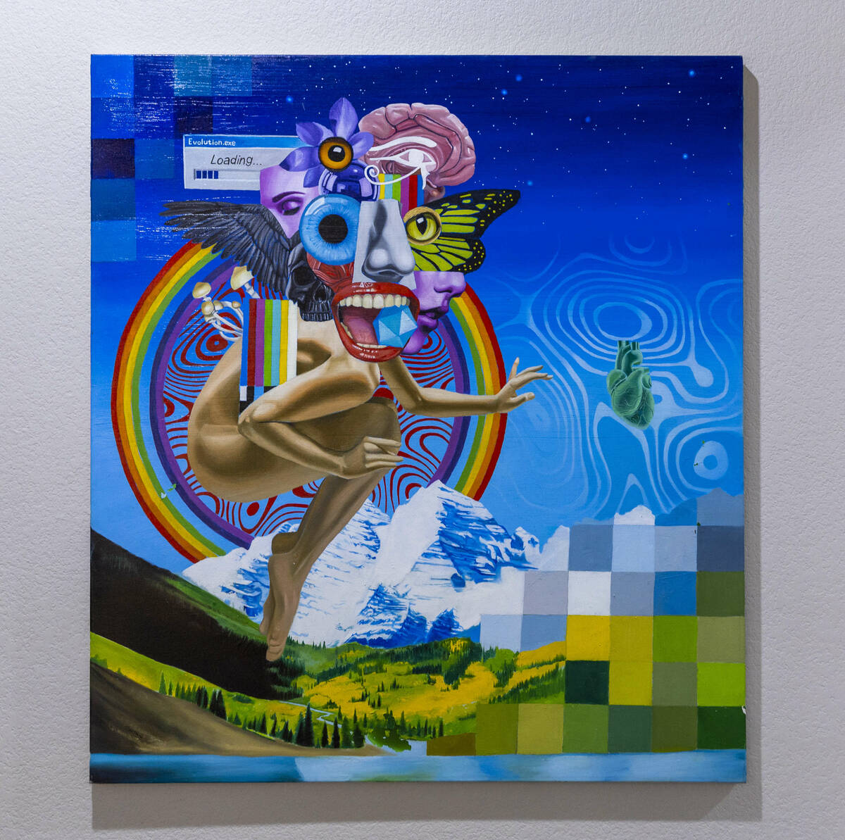 Various art pieces on the interior walls of Marketing CEO Brandon Bowsky's home which he had a ...