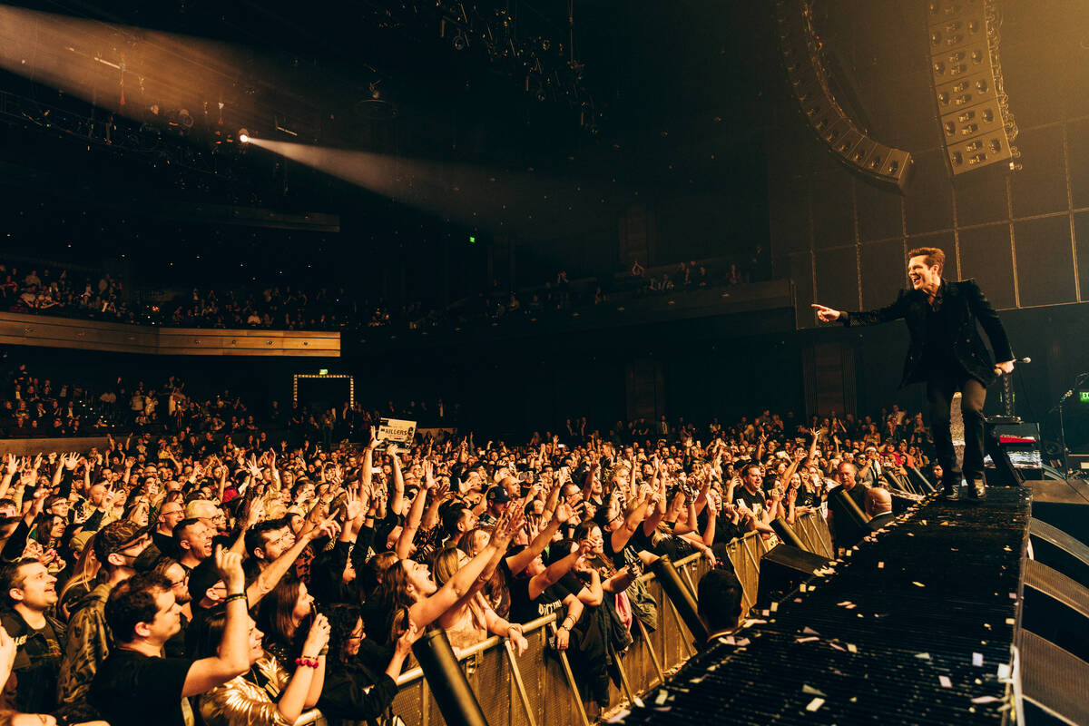 Killers front man Brandon Flowers performs at the Chelsea at the Cosmopolitan on Saturday, Dec. ...