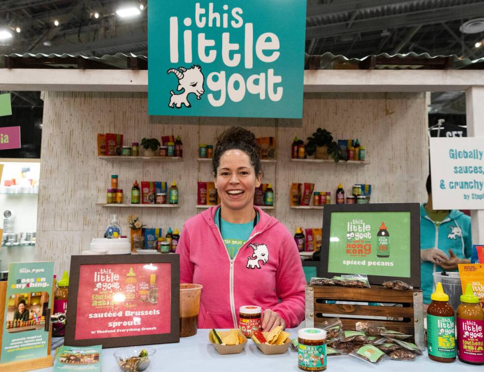 Chef Stephanie Izard poses for a photo at her Little Goat booth during Fancy Food Show at the L ...
