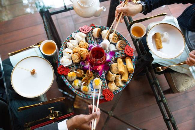 The Eight Treasures Dim Sum Platter from the Chinese New Year menu at The Garden Table in the B ...