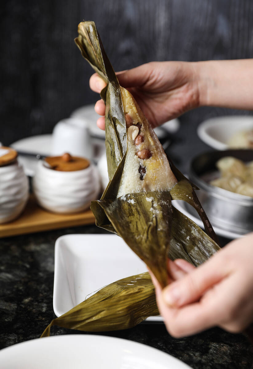 Zongzi parcels at ShangHai Taste in Las Vegas, Thursday, Jan. 12, 2023. (Rachel Aston/Las Vegas ...