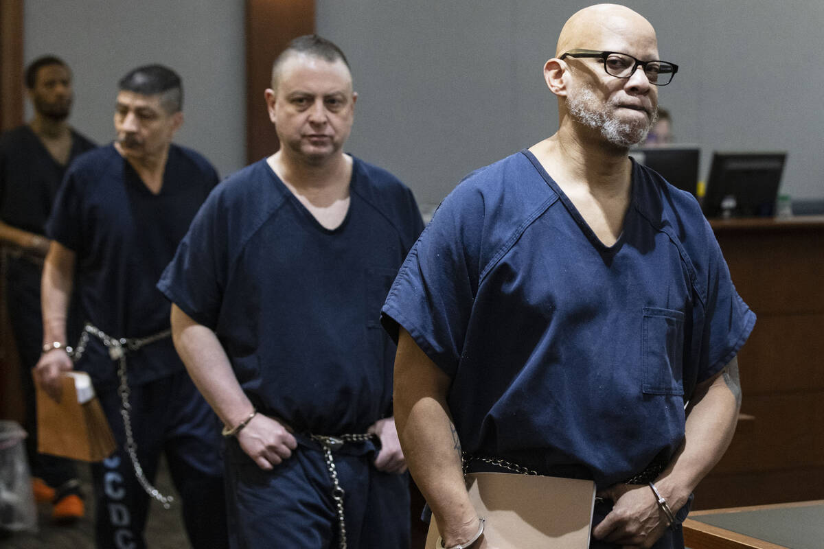 Arthur Sewall, right, a former Las Vegas police officer who has pleaded guilty to a manslaughte ...