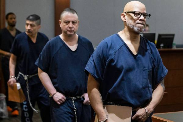 Arthur Sewall, right, a former Las Vegas police officer who has pleaded guilty to a manslaughte ...