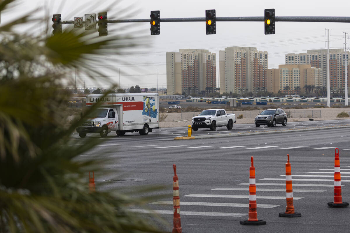 Land recently sold by Station Casinos is pictured in the background off of Las Vegas Boulevard ...