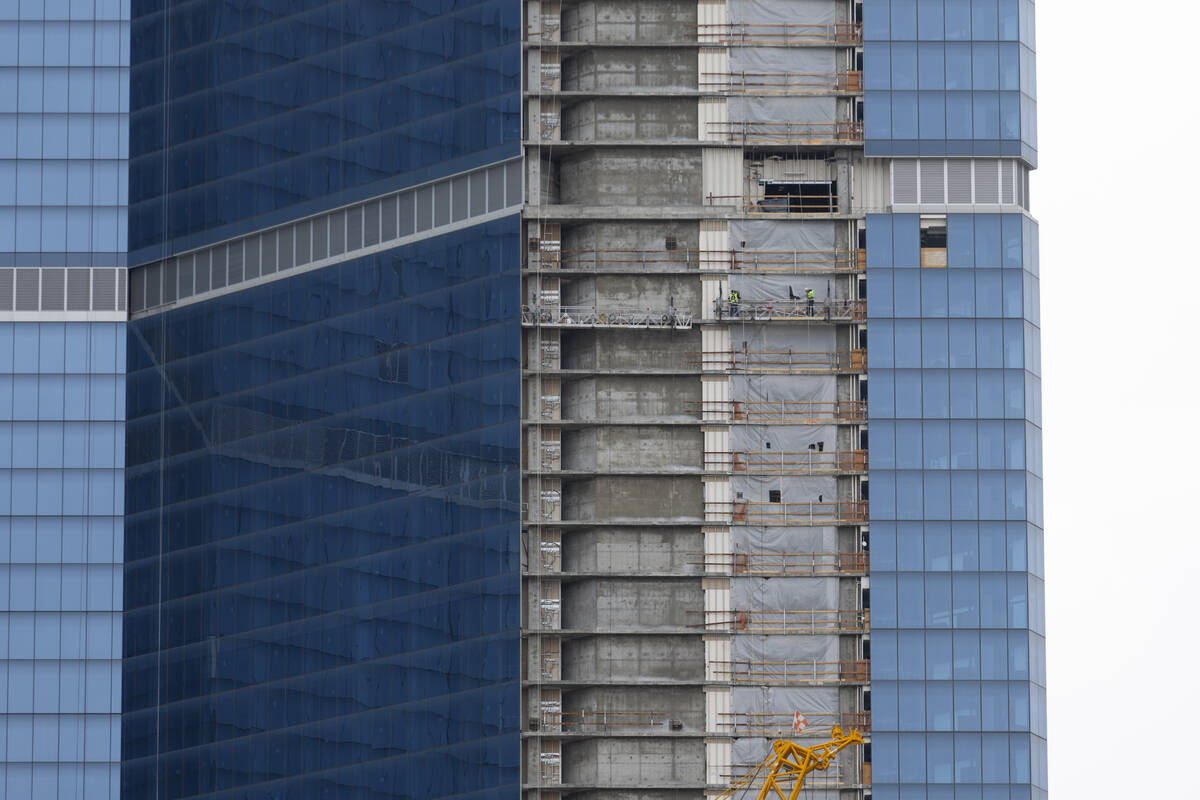 Construction of the Fontainebleau Las Vegas on the Strip in Las Vegas is seen on Wednesday, Jan ...