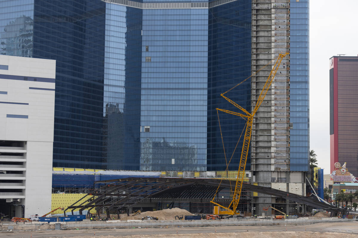 Construction of the Fontainebleau Las Vegas on the Strip in Las Vegas is seen on Wednesday, Jan ...