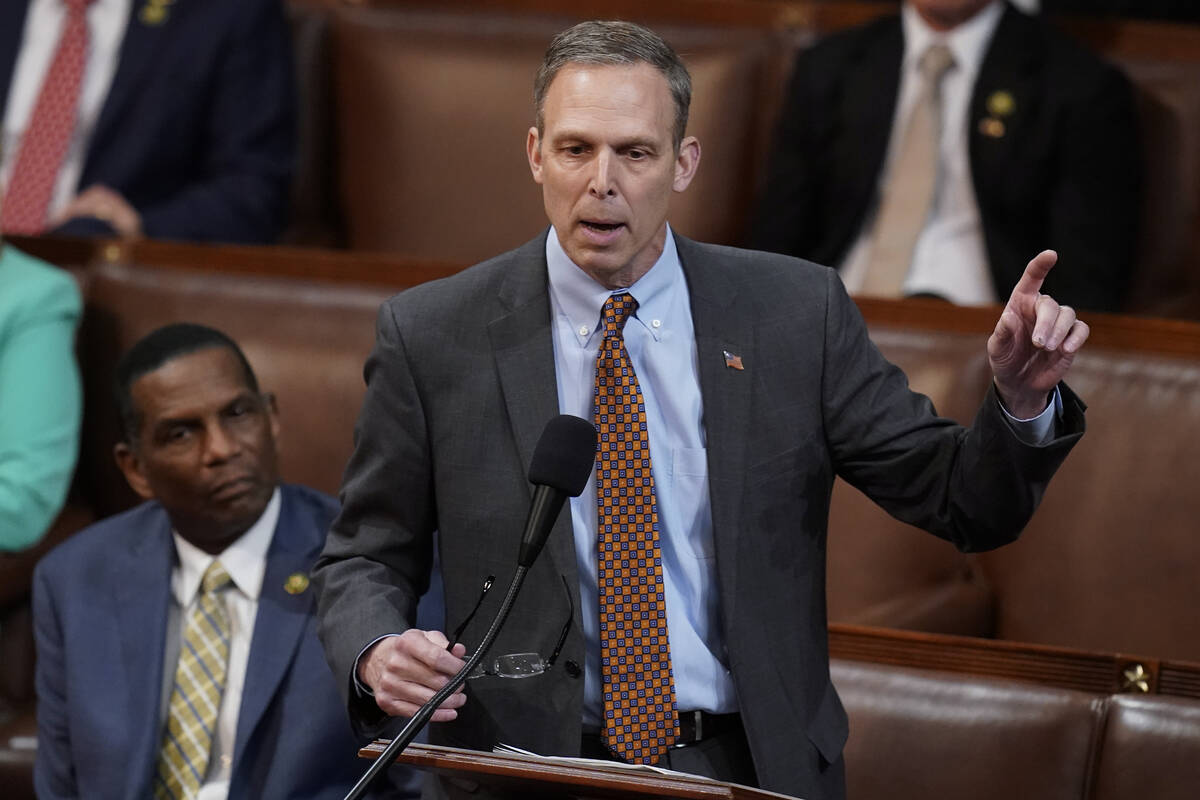 Rep. Scott Perry, R-Pa., nominates Rep. Byron Donalds, R-Fla., in the House chamber as the Hous ...