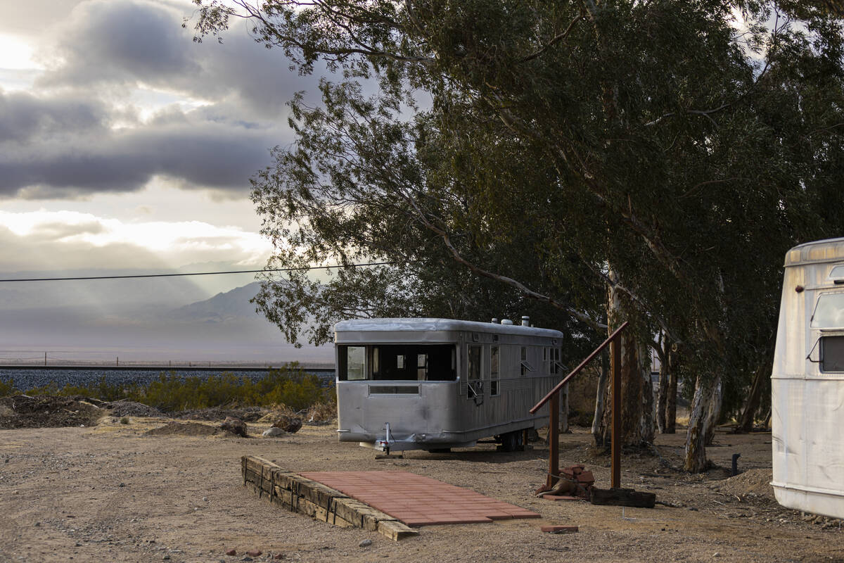 An RV is seen in Nipton, Calif., a small desert town purchased by entertainment company Spiegel ...