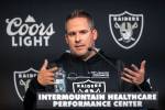 Raiders coach Josh McDaniels speaks to media
