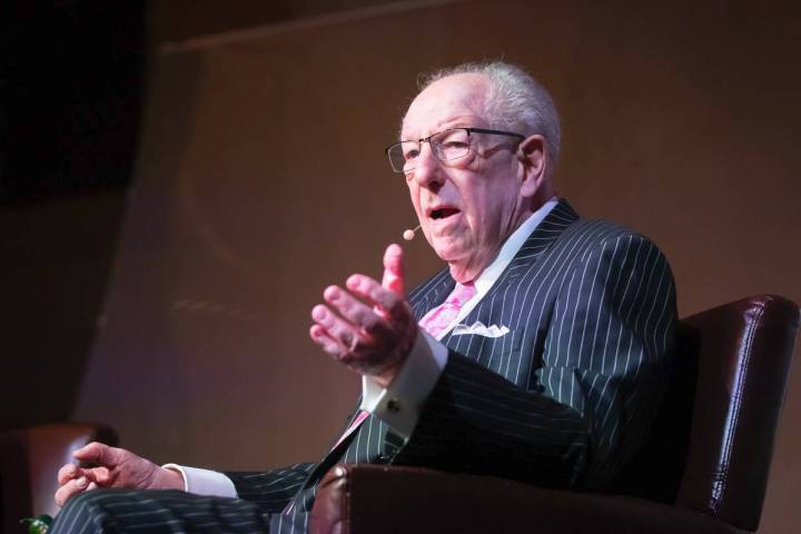 Oscar Goodman speaks during a panel to discuss the 40th anniversary of the Jimmy Chagra murder ...