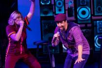 Lin-Manuel Miranda, co-creator of Freestyle Love Supreme, performs alongside cast members Kaila ...