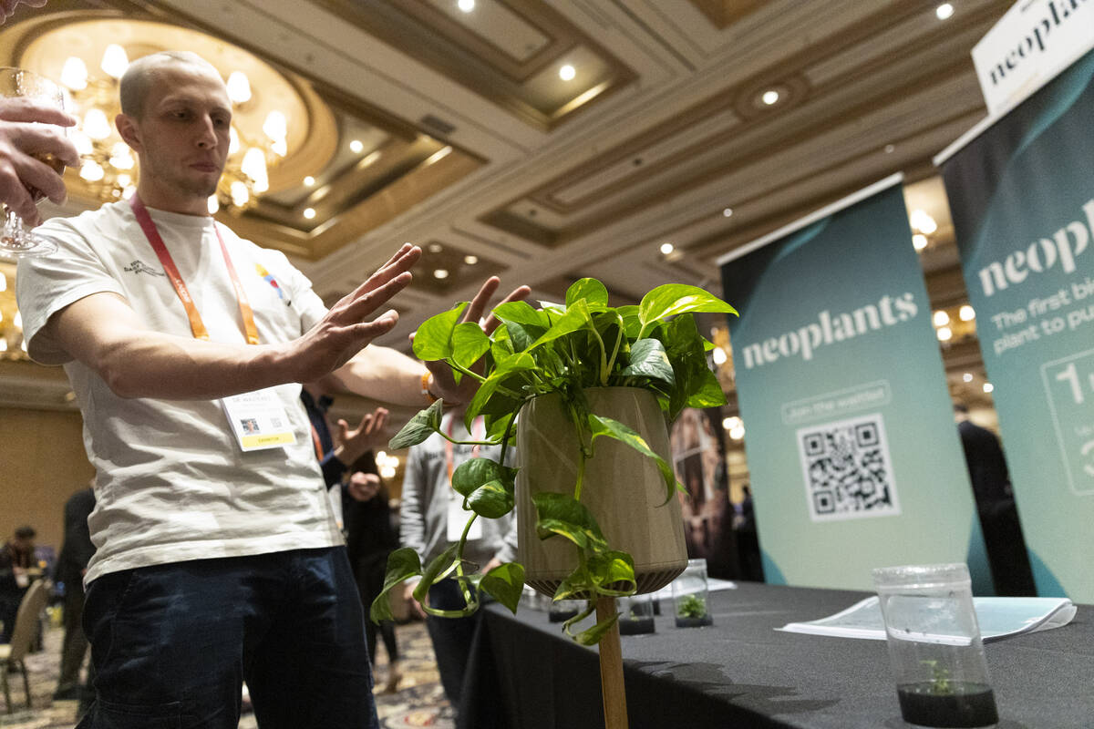 Hector de Wazieres speaks on the Neoplants genetically engineered plant during the CES ShowStop ...