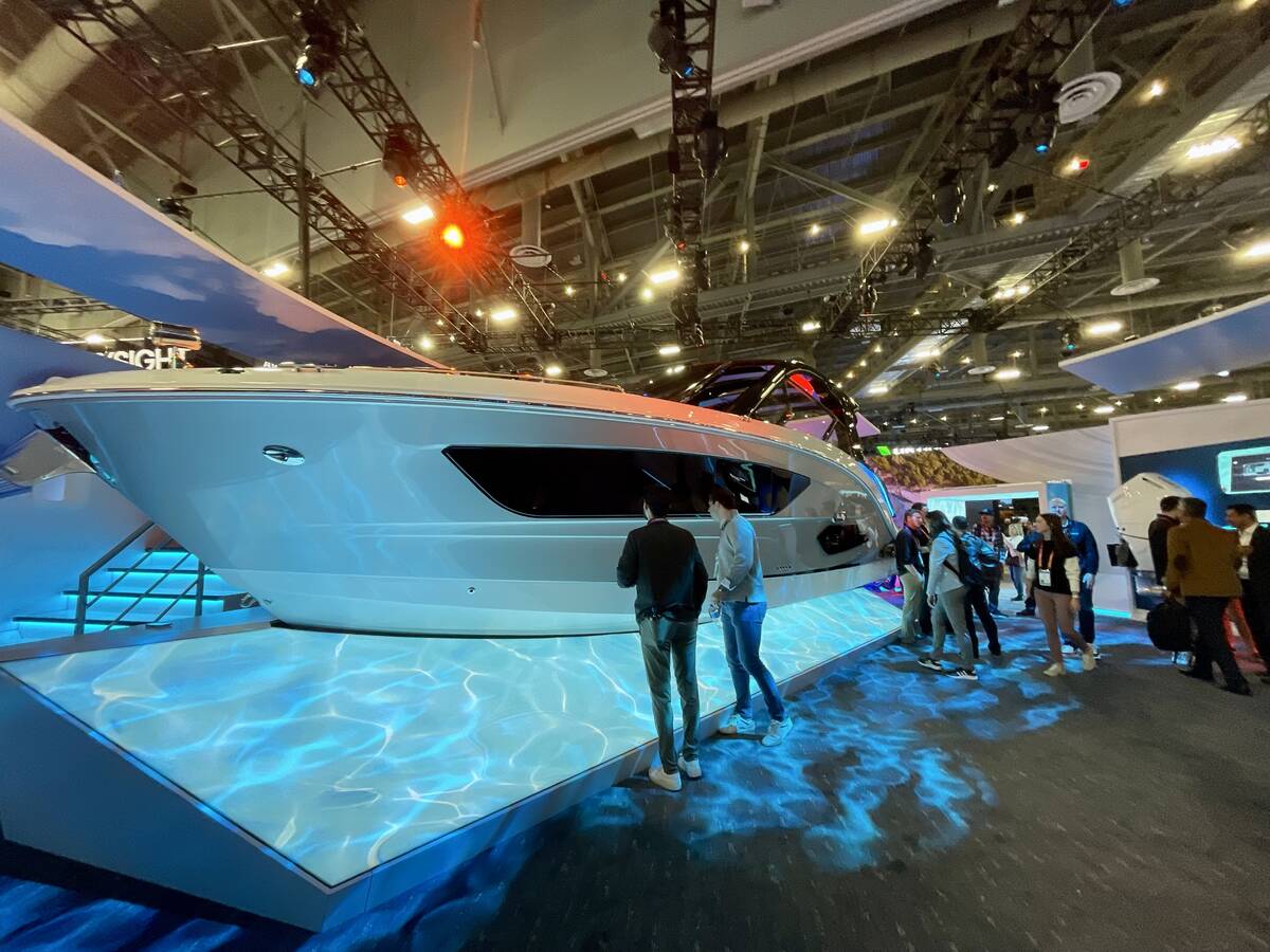 Brunswick Corp. shows off a Sea Ray SLX model at its CES booth in the Las Vegas Convention Cent ...