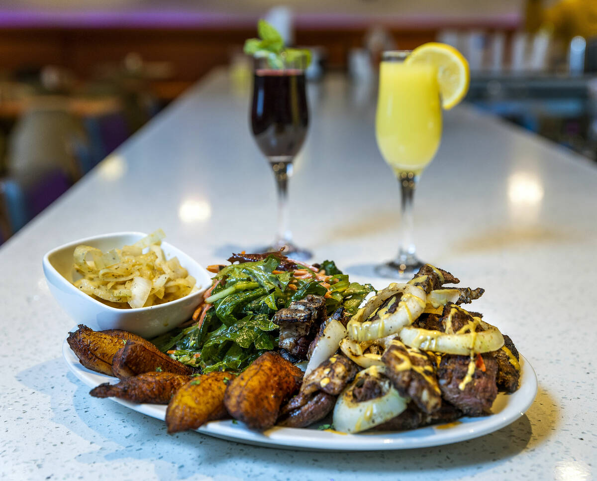 The Dibi Afra grilled meat platter from Calabash African Kitchen, the only restaurant in Las Ve ...