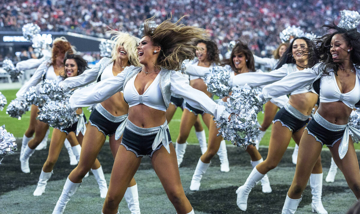 Raiderettes perform as the Raiders battle the Kansas City Chiefs during the second half of thei ...
