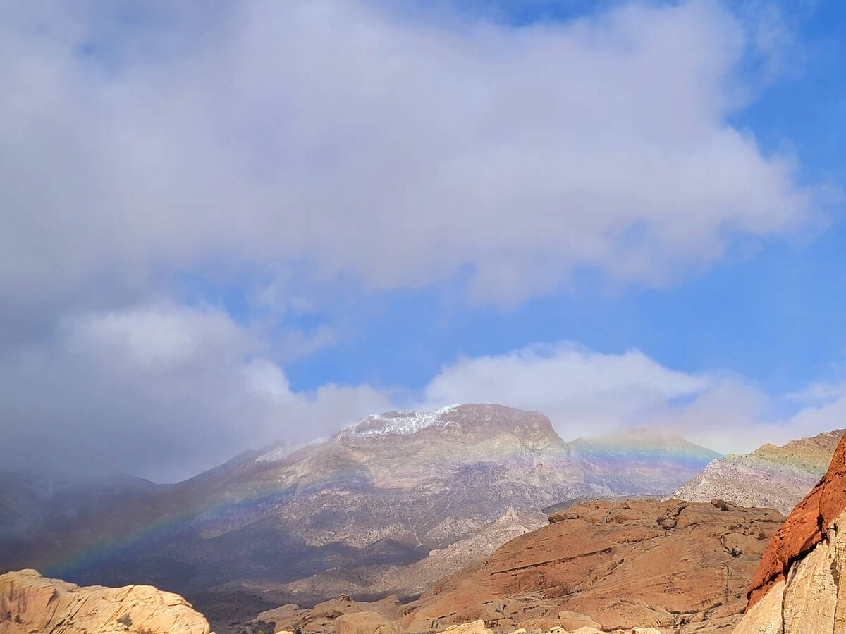 A faint rainbow at Red Rock’s Sandstone Quarry on Jan. 1, 2023. (Natalie Burt/Special to ...