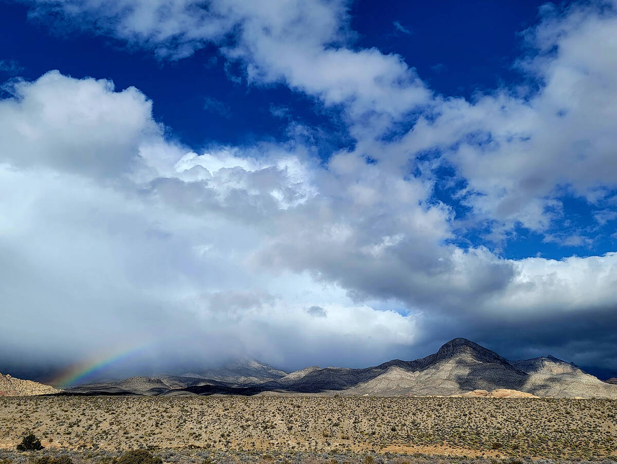 A partial rainbow as seen from Red Rock Wash Overlook on Jan. 1, 2023. (Natalie Burt/Special to ...