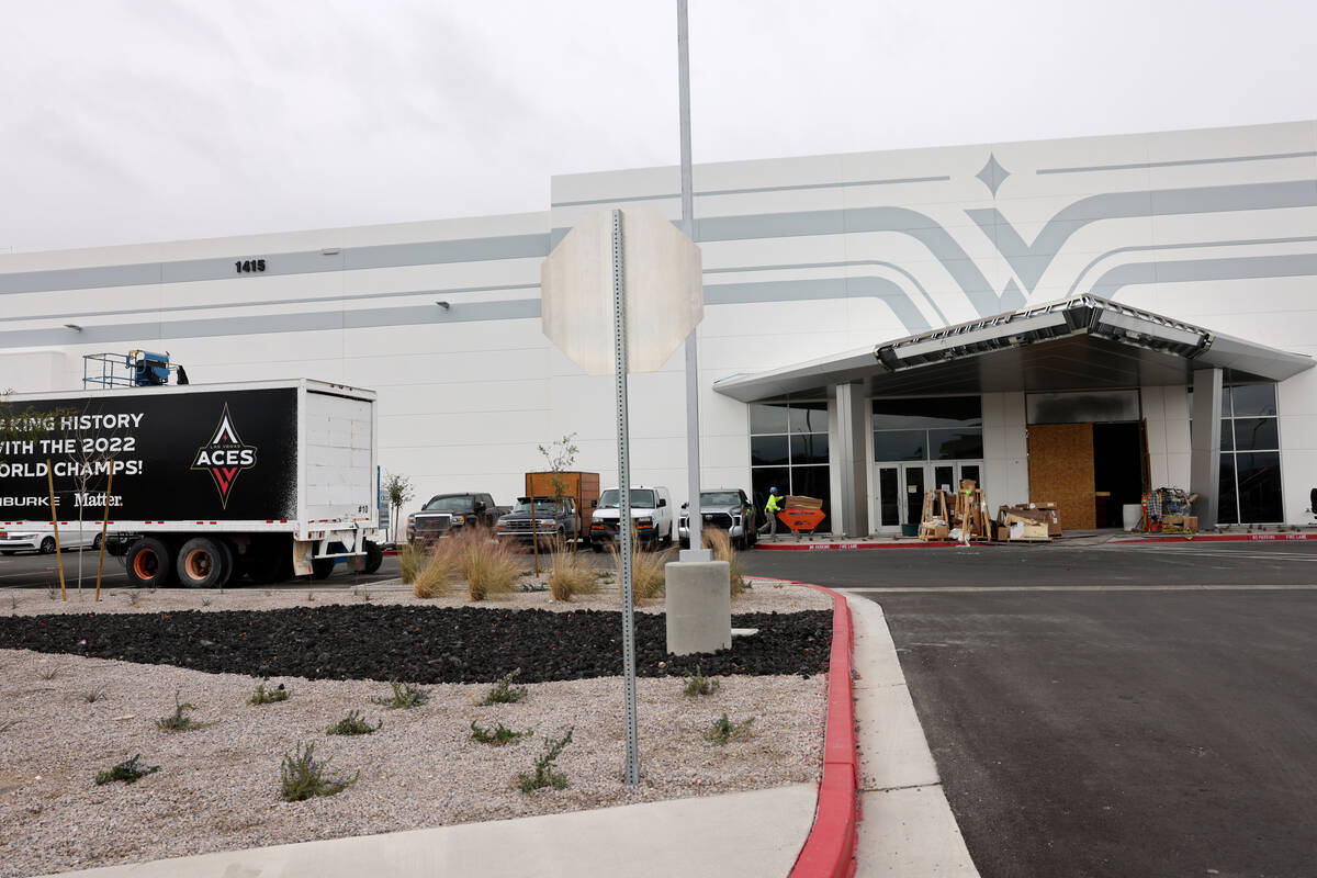 The Las Vegas Aces training facility under construction adjacent to the Las Vegas Raiders headq ...