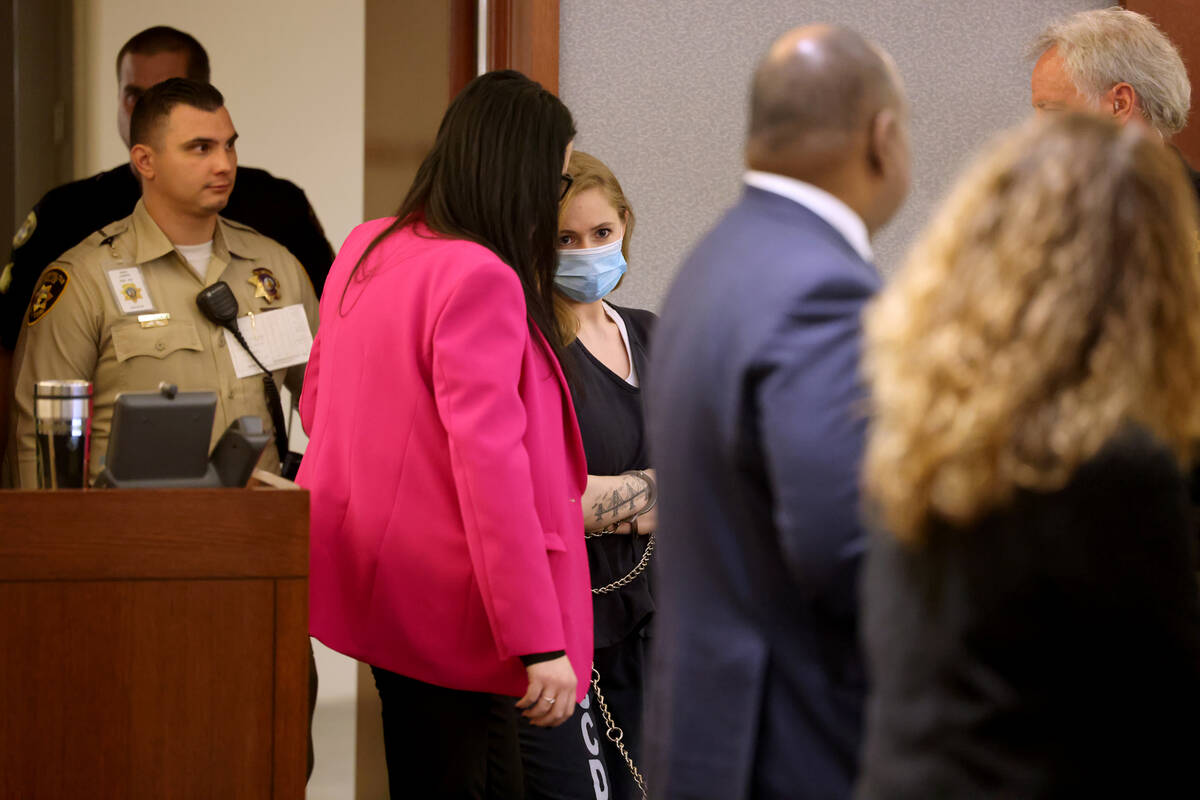 Kelsey Turner arrives in court for sentencing at the Regional Justice Center in Las Vegas Tuesd ...